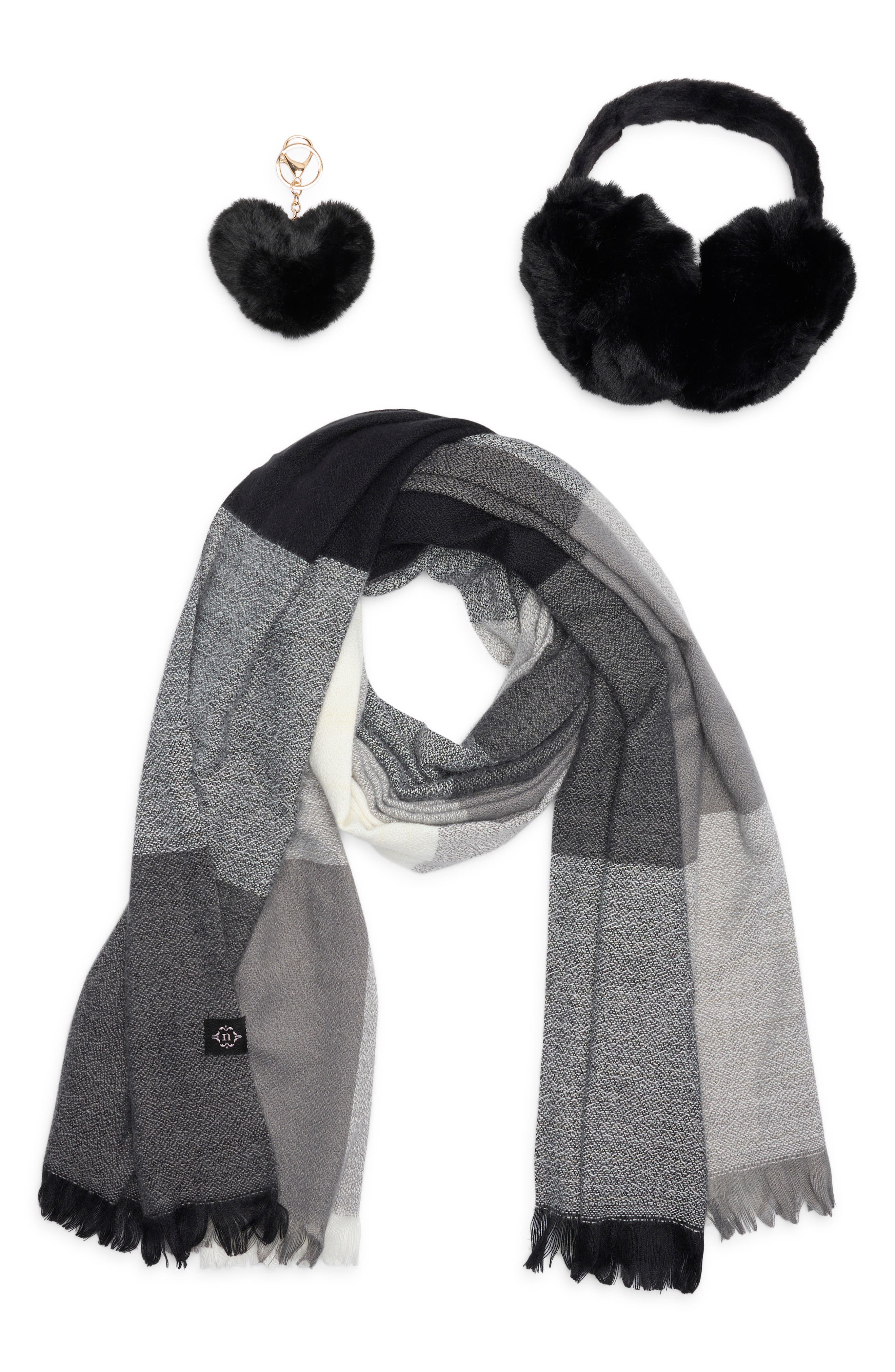 Nanette Lepore Scarf, Earmuff & Keychain Accessory Set