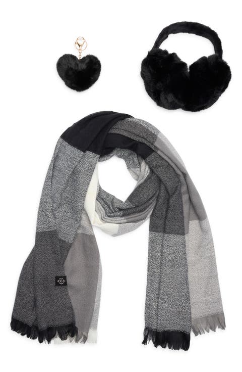 Scarf, Earmuff & Keychain Accessory Set