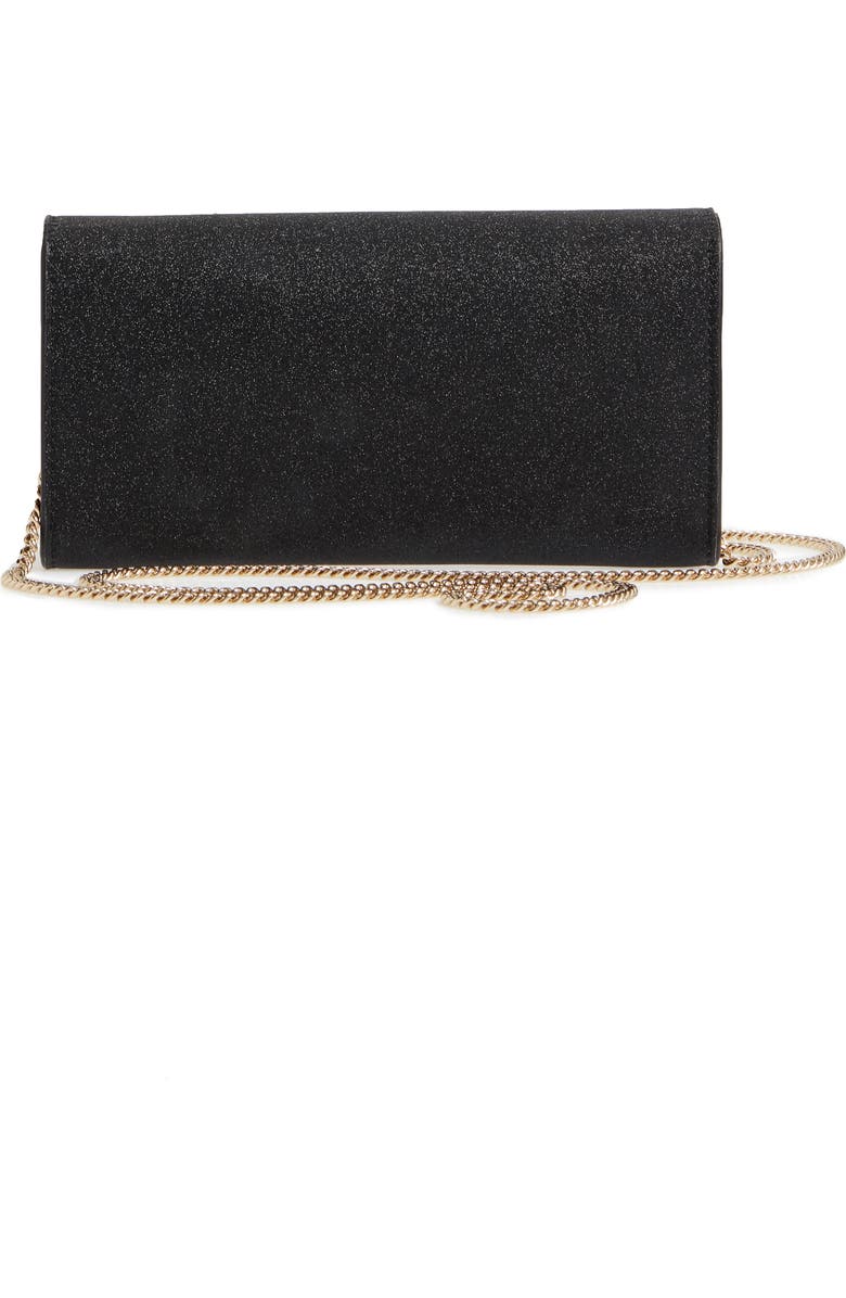 Jimmy Choo Emmie Glitter Leather Clutch, Alternate, color,