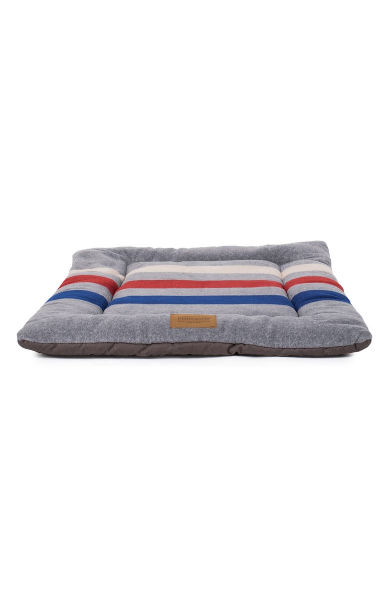Pendleton Fleece Comfort Cushion, Alternate, color, Cabin Stripe Gray