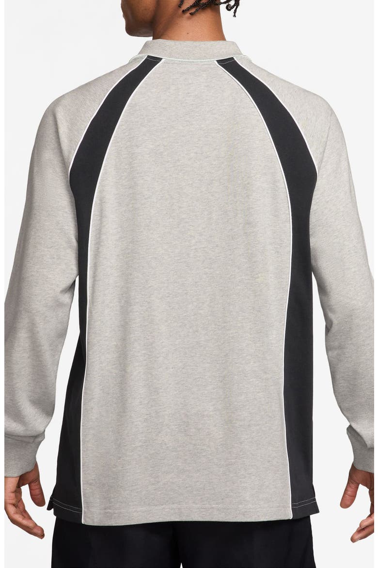 Flight Long Sleeve Cotton Polo, Alternate, color, GREY HEATHER/ BLACK/ BLACK