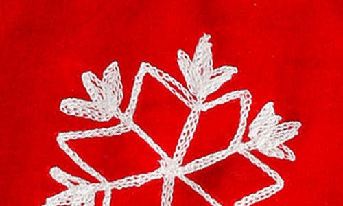 Tiramisu Embroidered Snowflake Set Of 4 Linen Cocktail Napkins