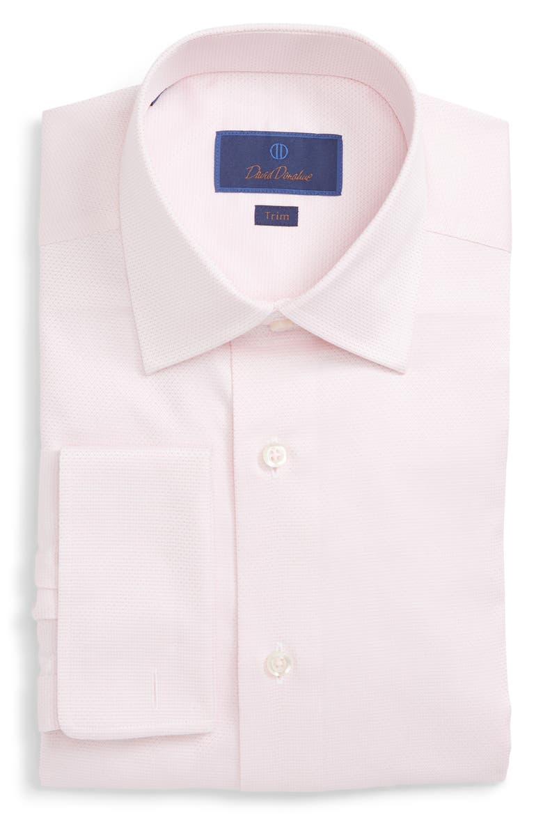 Trim Fit Solid Dress Shirt, Main, color, PINK