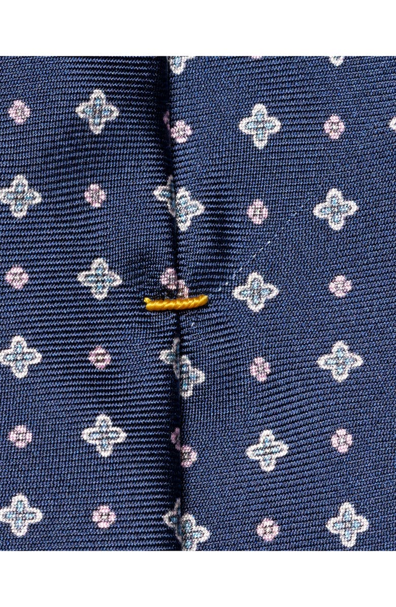 Eton Micro Floral Silk Tie, Alternate, color, Dark Blue