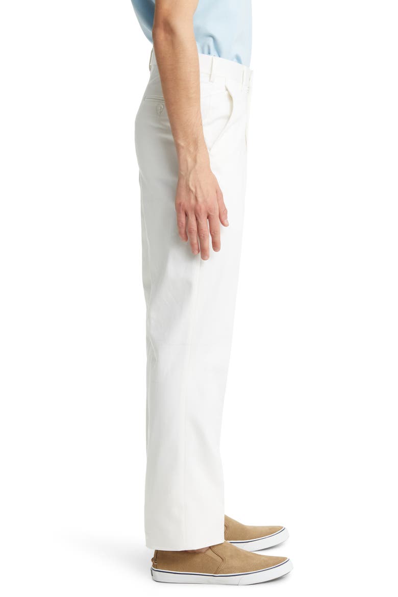 Flat Front Classic Fit Cotton Dress Pants, Alternate, color, WHITE
