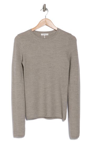 Rag & Bone Adiana Long Sleeve Wool Blend T-shirt In Silver Grey