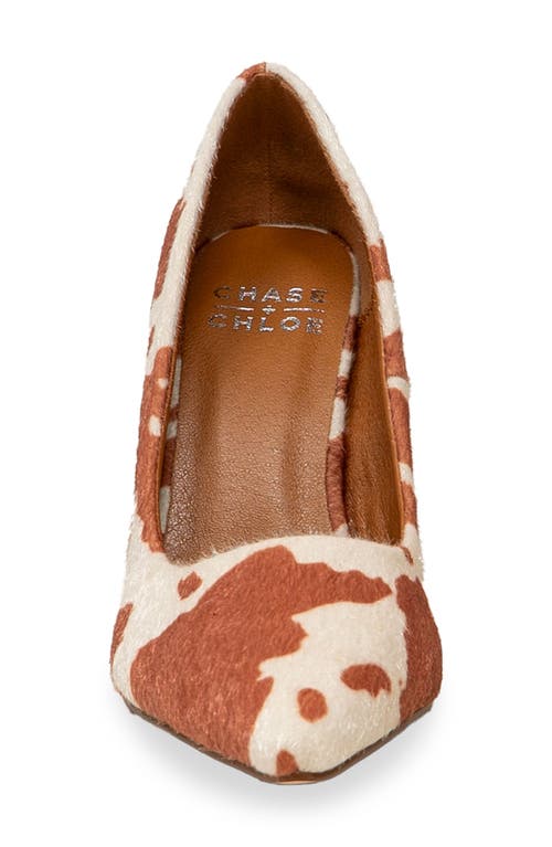 Chase & Chloe Chase And Chloe Lala Pointed Toe Pump In Brown