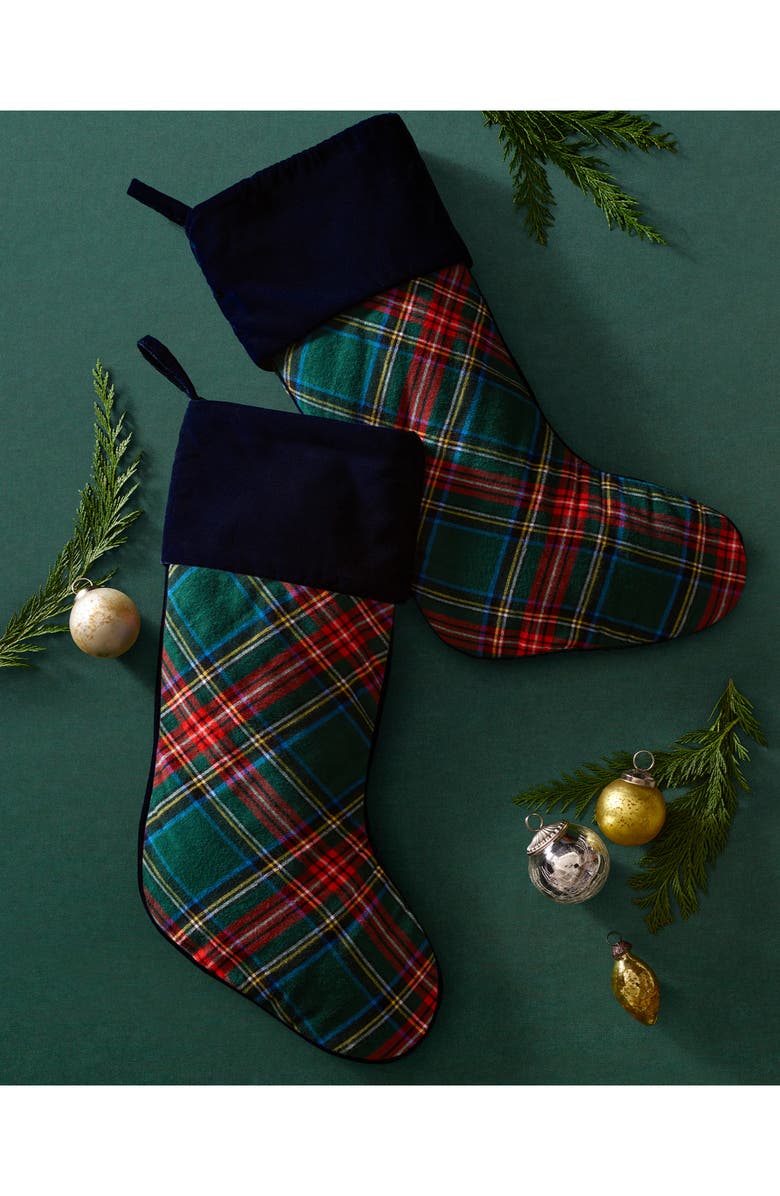 Petite Plume Kensington Tartan Stocking, Alternate, color, Green