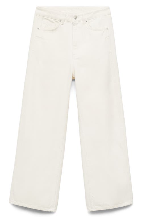 Mango High Waist Barrel Jeans In Off White