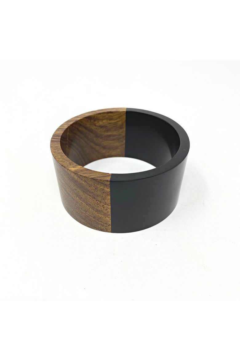 Two-Tone Wood Statement Stacking Bangle, Alternate, color, Black