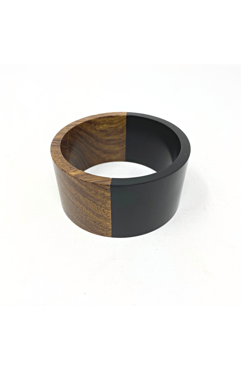 Youzey Two-Tone Wood Statement Stacking Bangle, Alternate, color, Black