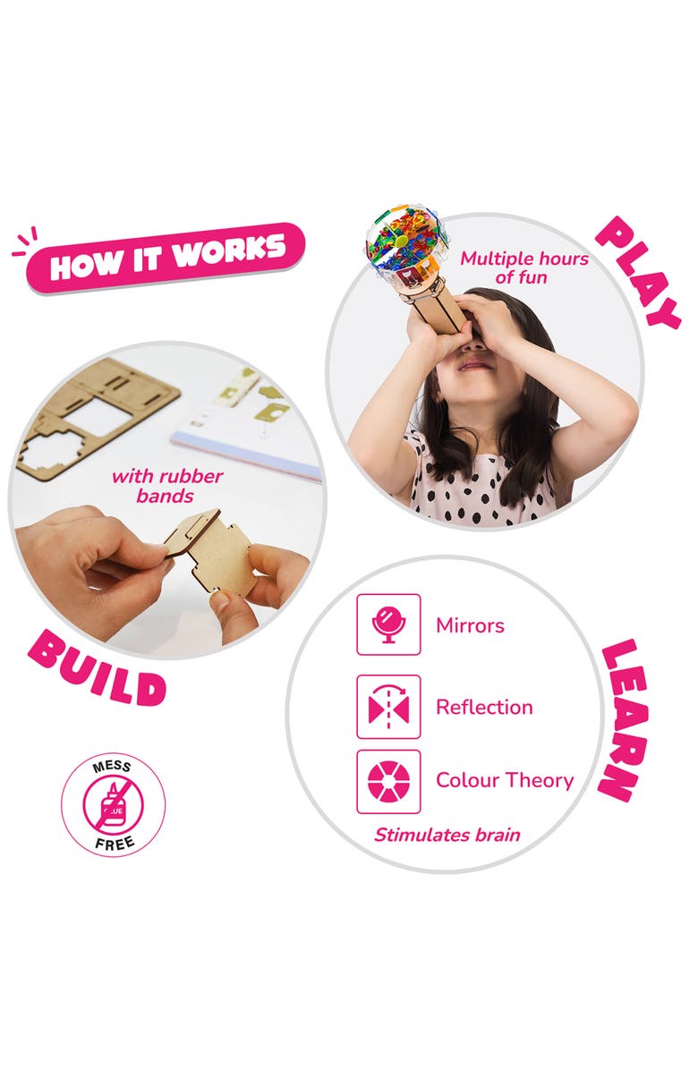 Smartivity Kaleidoscope Diy Colorful Bead Viewing Retro Toy, Ages 6+, Alternate, color, Multicolored