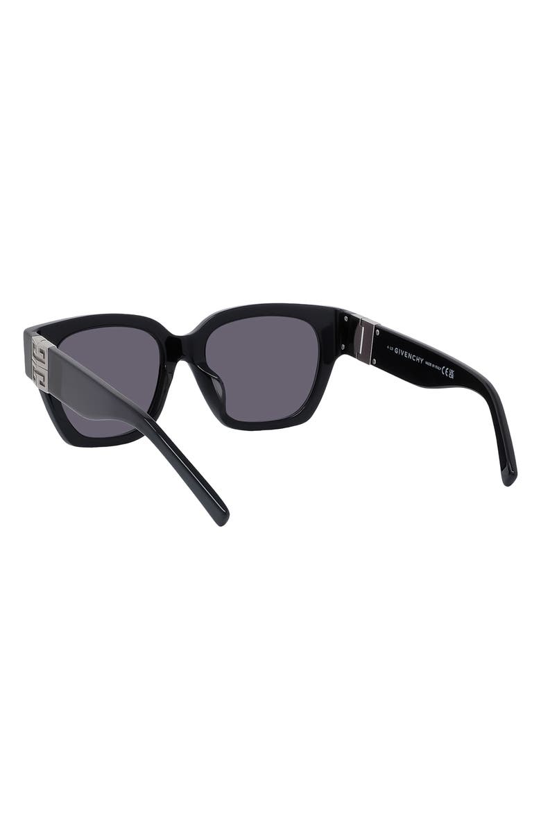 Givenchy 4G 53mm Square Sunglasses, Alternate, color, Shiny Black / Smoke
