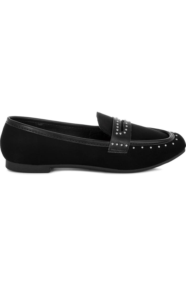 LONDON RAG Lumina Studded Penny Loafer, Alternate, color, Black