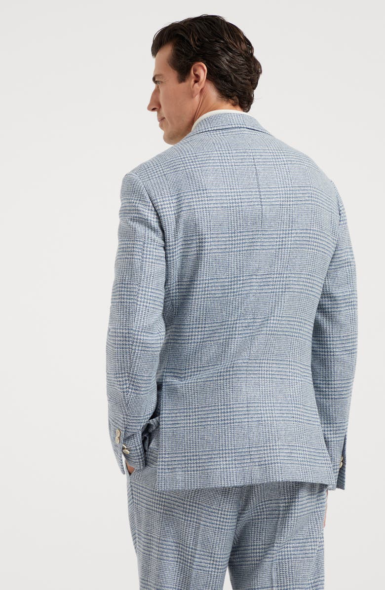 Brunello Cucinelli Comfort wool, silk and cashmere Prince of Wales deconstructed blazer, Alternate, color, 
