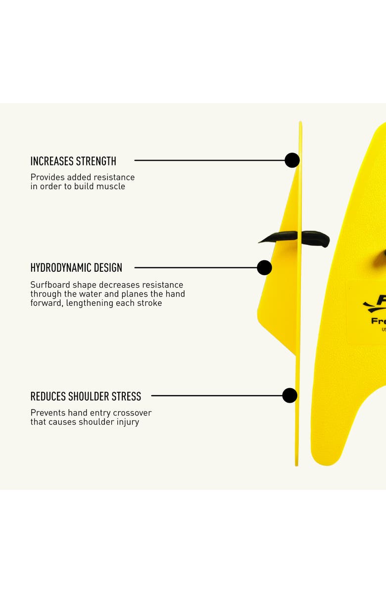 FINIS Freestyler Hand Paddles Freestyle Swim Training Aid Improves Stroke Technique, Alternate, color, Yellow