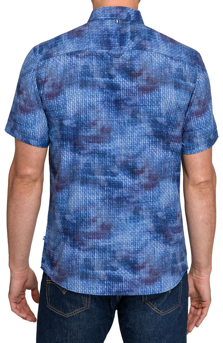 Brooklyn Brigade Textured Woven Short Sleeve Basic, Alternate, color, Navy