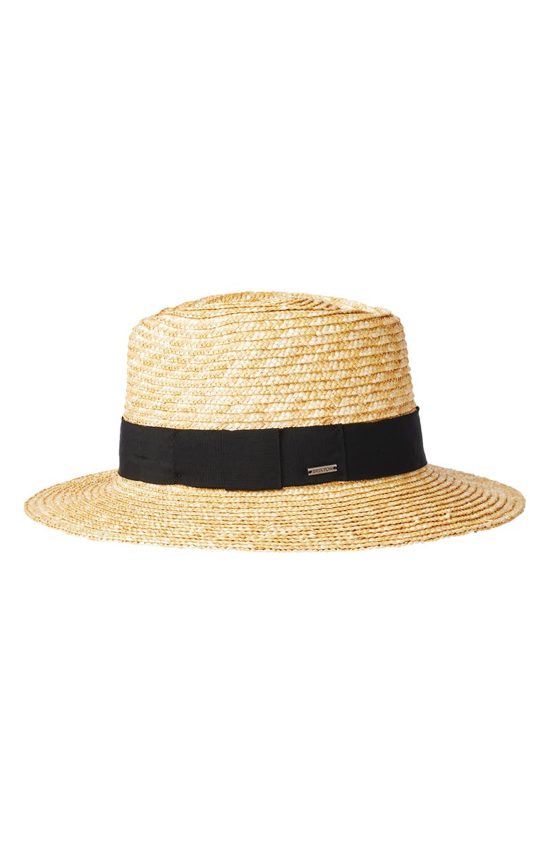 Brixton Joanna Straw Short Brim Fedora, Main, color, 