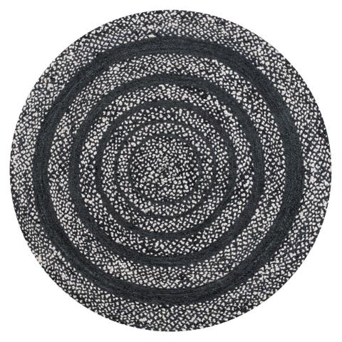 Abyss Braided Bohemian Coastal Round Jute Round Area Rug