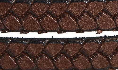 Caputo & Co Embossed Double Wrap Leather Bracelet In Brown