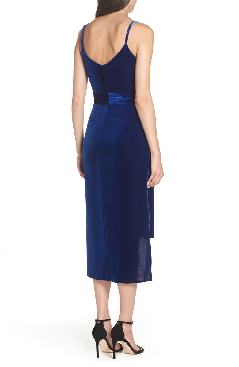 NSR Diana Velvet Tie Waist High/Low Dress, Alternate, color,