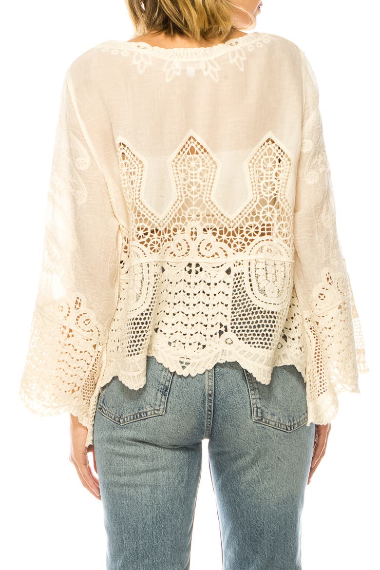 Crochet Hem Cotton Top, Alternate, color, NATURAL