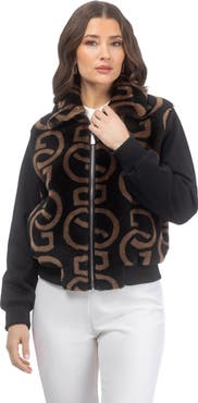 GORSKI G Printed Merino Genuine Shearling Bomber Jacket Crafted with Loro Piana Wool Trim