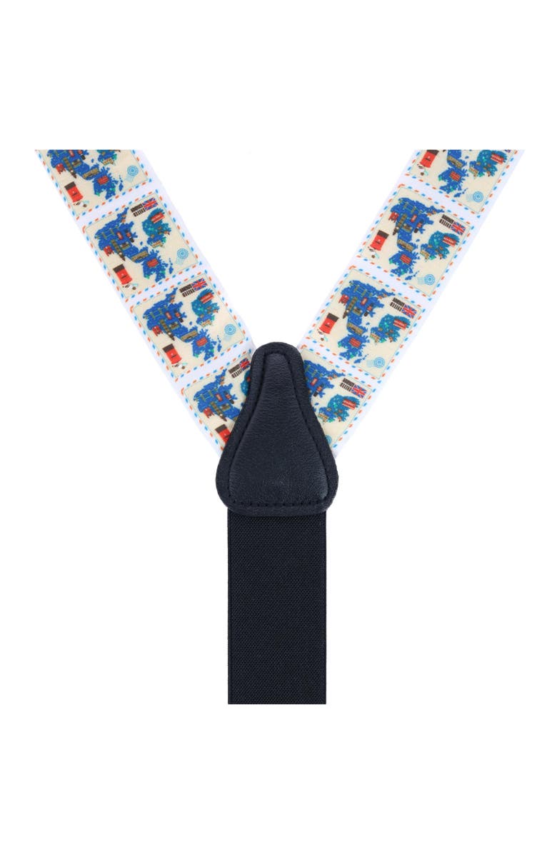Trafalgar UK Stamps Silk Button End Suspenders, Alternate, color, 