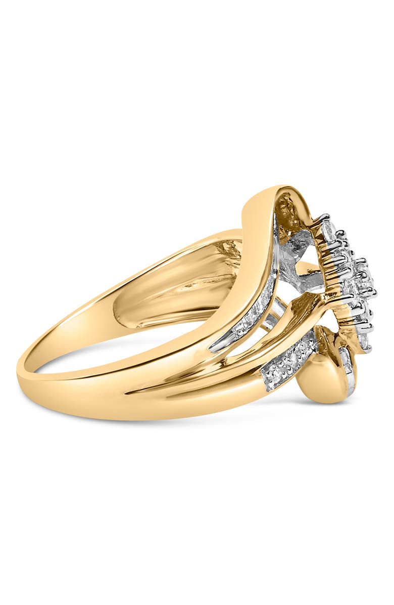 Haus of Brilliance 10K Yellow Gold 1/2 cttw Diamond Cluster Cocktail Ring, Alternate, color, Yellow Gold