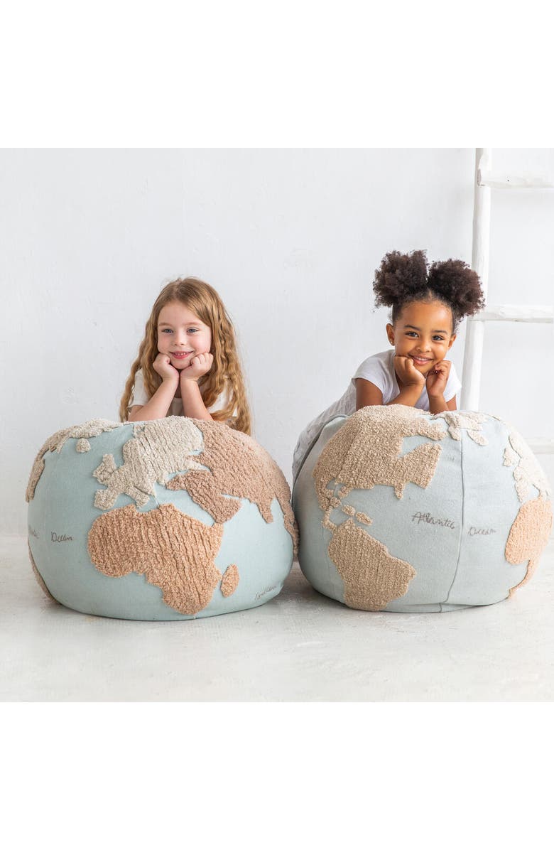 Lorena Canals Pouf World Map, Alternate, color, Multicolor