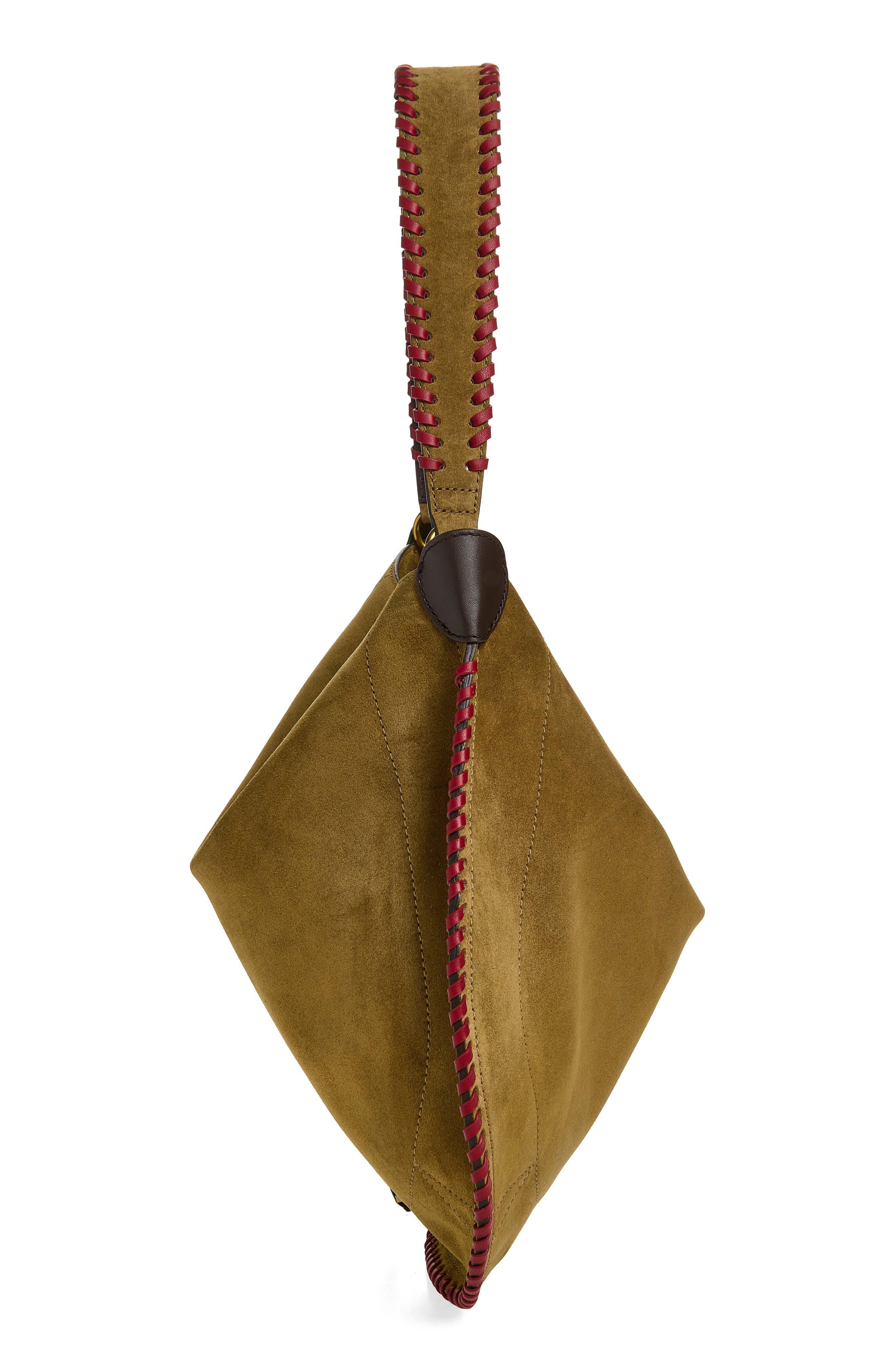 Oskan Soft Hobo Bag, Alternate, color, TAUPE/ CHERRY