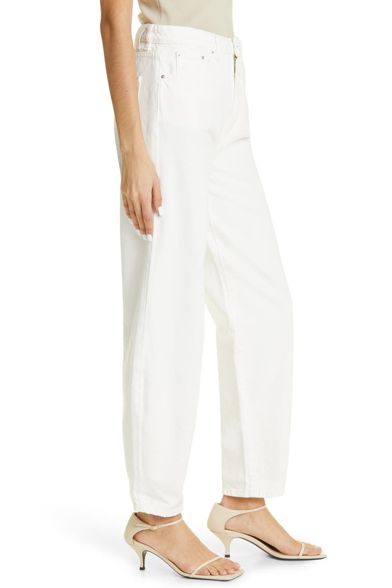 Totême High Waist Barrel Leg Jeans, Alternate, color, OFF-WHITE