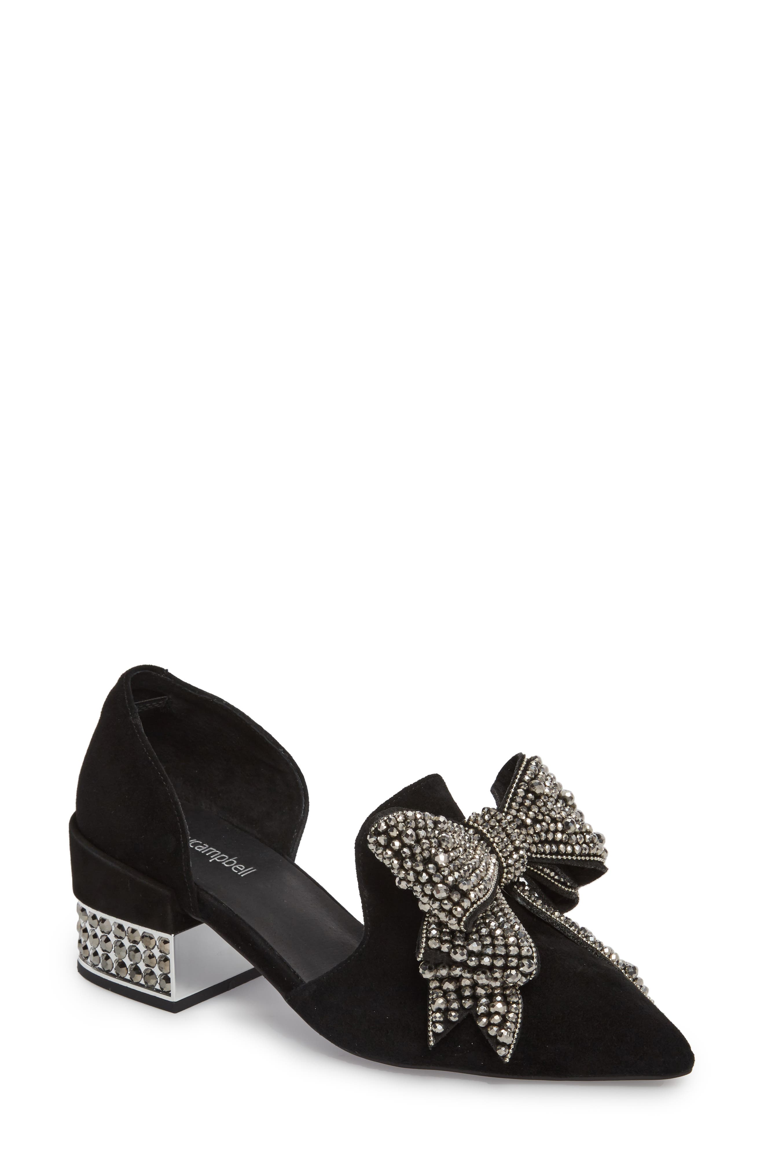 Jeffrey Campbell Valenti Embellished Bow Loafer, Main, color, 