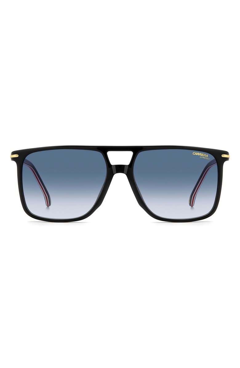 Carrera Eyewear 59mm Navigator Sunglasses, Main, color, Black Red/ Dk Blue Sf