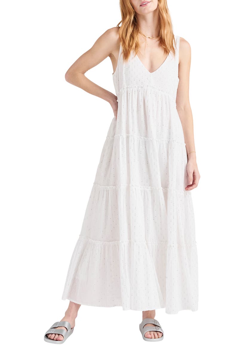 Gwendolyn Tiered Maxi Dress, Main, color, WHITE