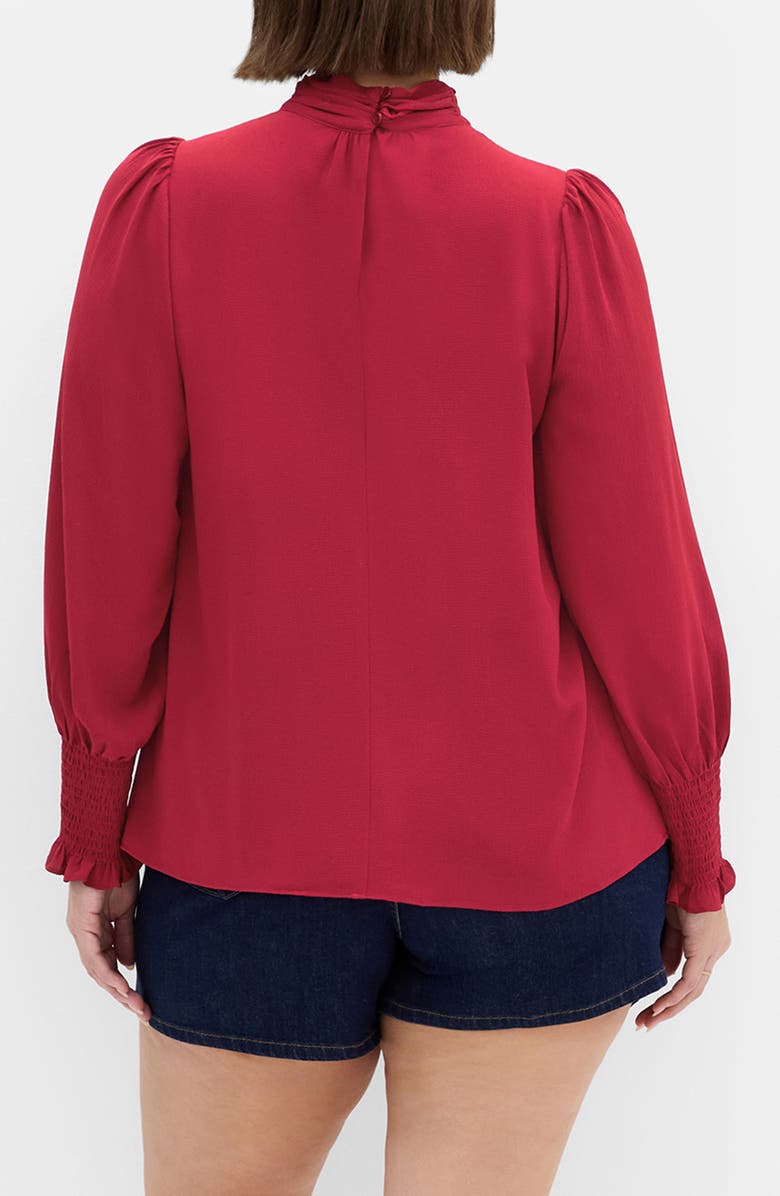 City Chic Iris Keyhole Top, Alternate, color, Ruby