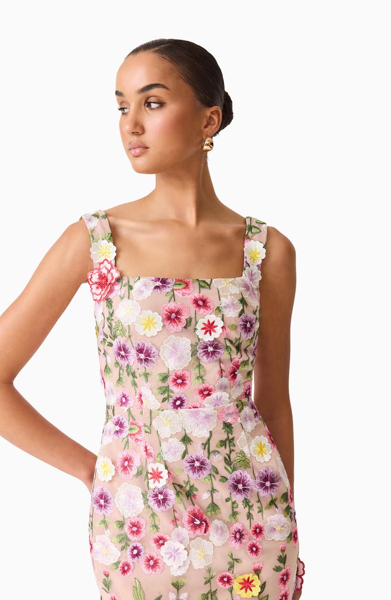 Elliatt Neve Floral Midi Cocktail Dress, Alternate, color, Nude Multi Floral