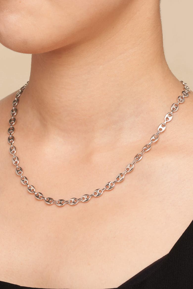 Sterling Silver Take Me There Mariner Necklace, Alternate, color, Sterling Silver