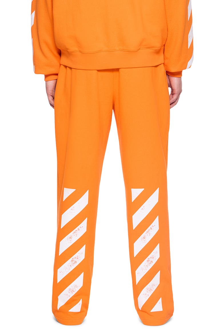 Diagonal Stripe Logo Cotton French Terry Sweatpants, Alternate, color, ORANGE TIGER