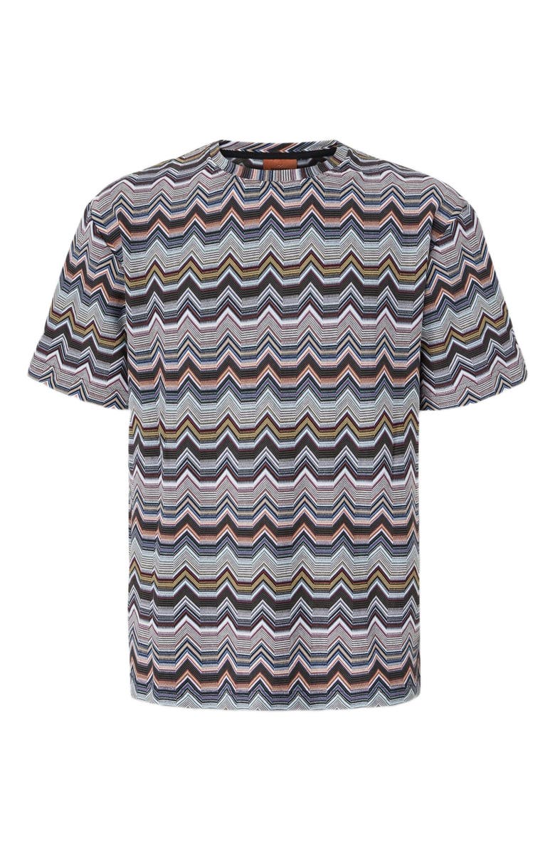 Missoni Crew Neck T-shirt With Geometric Zigzag, Alternate, color, Multicoloured