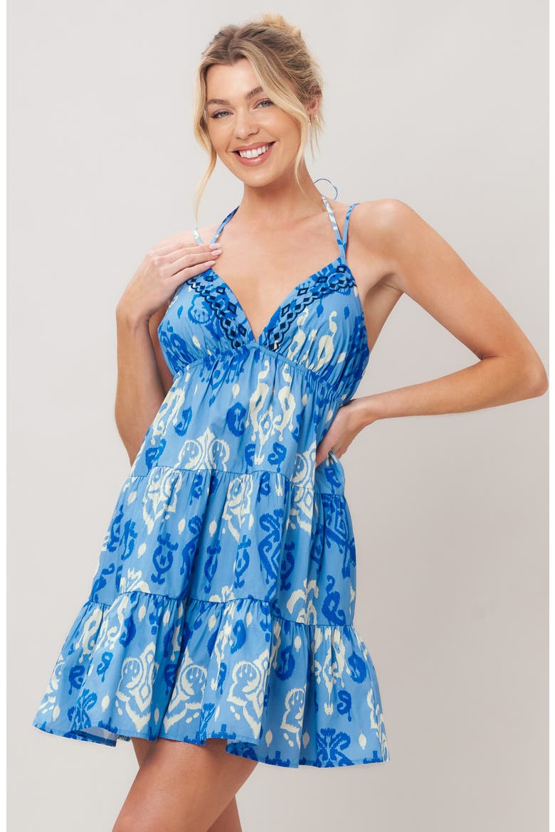 Print Cotton Minidress, Alternate, color, SKY BLUE