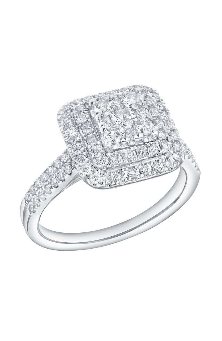 LuvMyJewelry Caelisse 1.25 Ct 14K Gold Cushion Halo Diamond Ring, Alternate, color, 14K White Gold