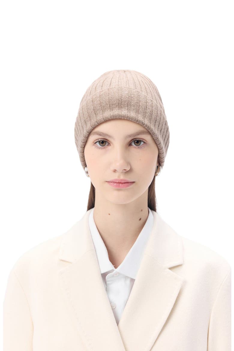 Cashmere Rib Knit Hat, Alternate, color, taupe