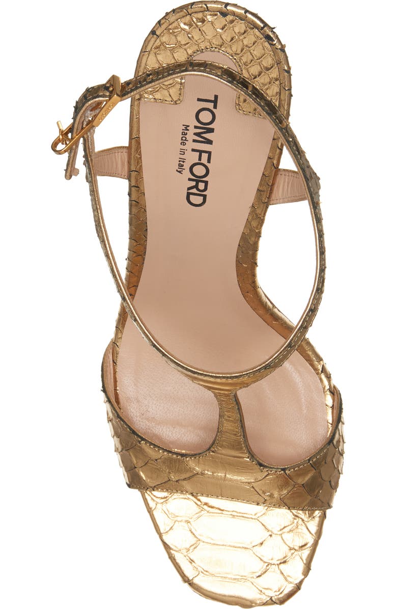 TOM FORD Galaxy Python Embossed T-Strap Sandal, Alternate, color,