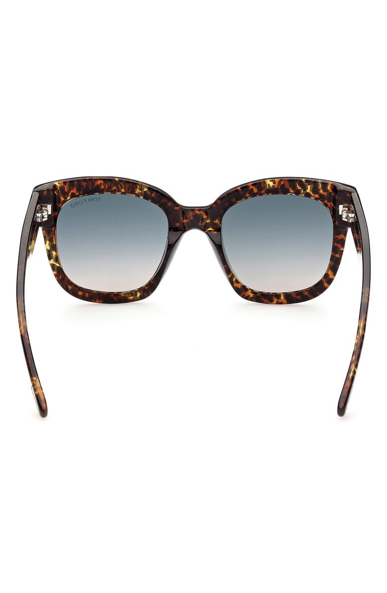 TOM FORD 56mm Gradient Cat Eye Sunglasses, Alternate, color, Dark Havana / Gradient Smoke