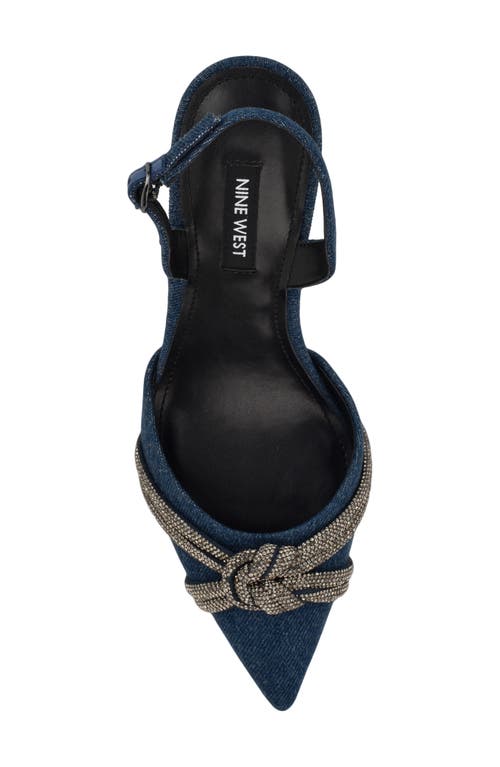 Nine West Women's Deby Embellished Slingback Stiletto Pumps In Dark Blue