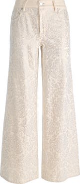 Alice + Olivia Amazing Stud Embellished Baggy Wide Leg Jeans