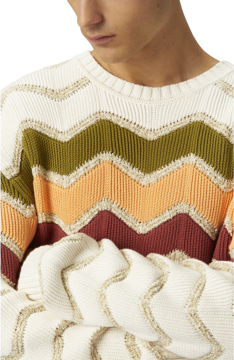 Missoni Crew-neck Pullover With Macro Zigzag And Mélange Details, Alternate, color, 