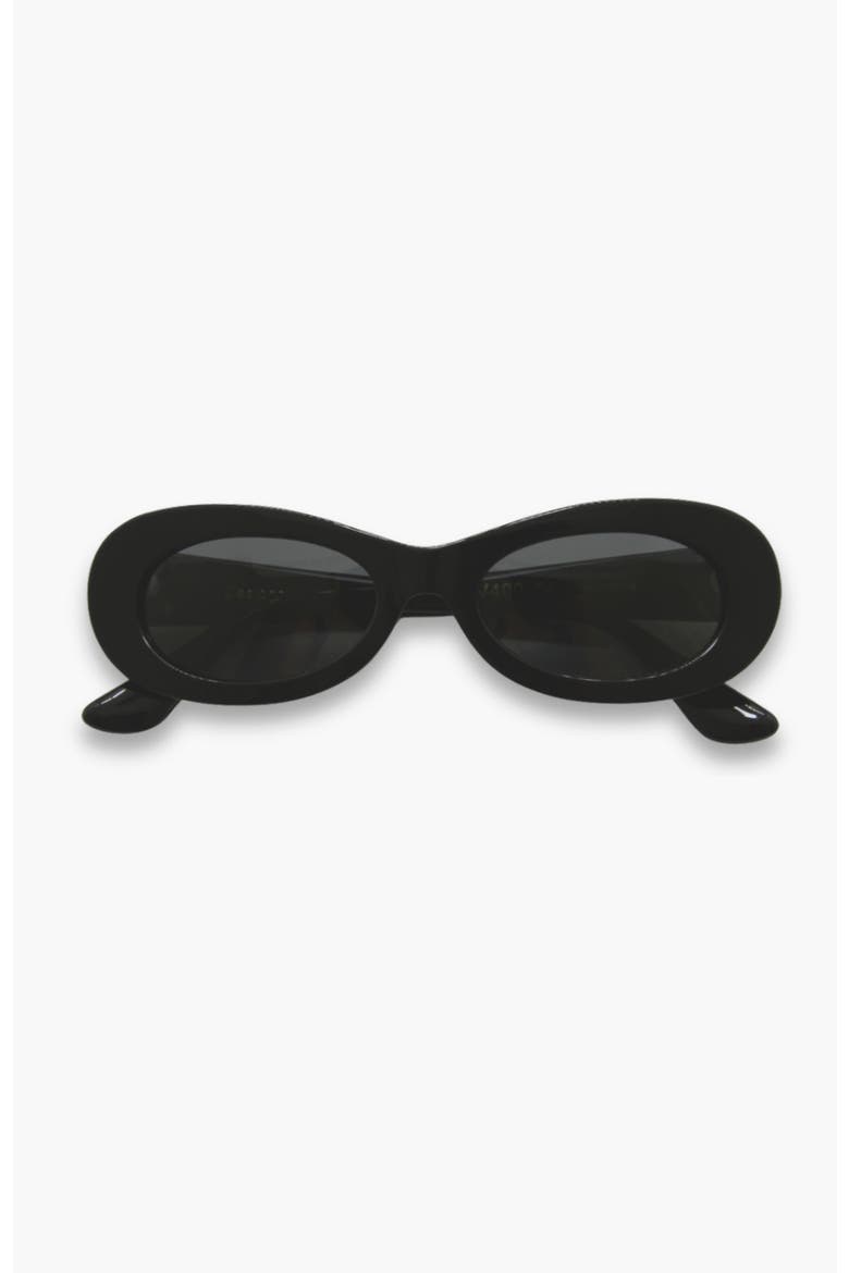 SoHo Oval Polarized Sunglasses, Main, color, Black