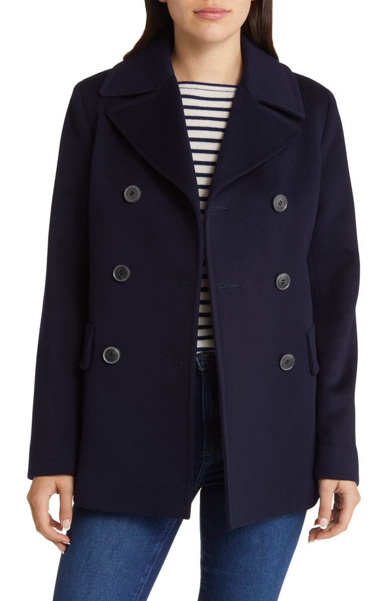 Fleurette Ali Wool Peacoat, Alternate, color, Midnight